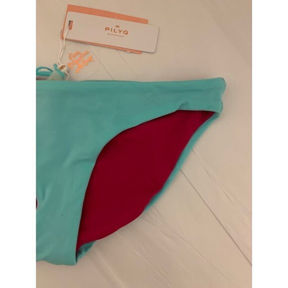 Pilyq Dreamy Blue Reversible Bikini Swim Bottom NEW S - Picture 3 of 4